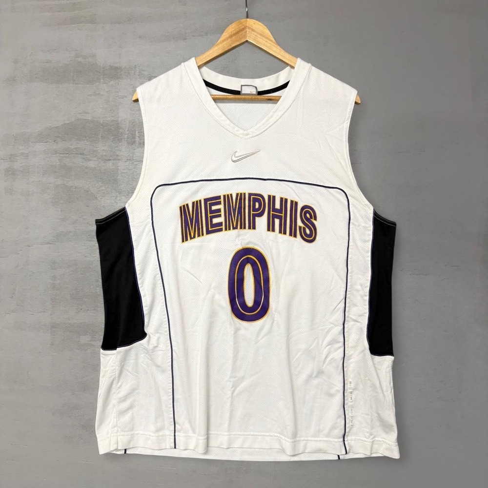 Vintage Nike Memphis Grizzlies NBA Jersey White Purple Rare Center Swoosh XXL